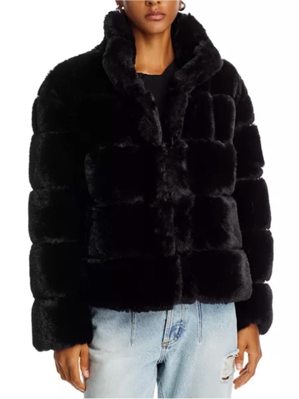 Noize Black Faux Fur Teddy Jacket